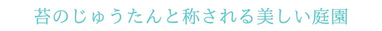 苔のじゅうたんと称される美しい庭園