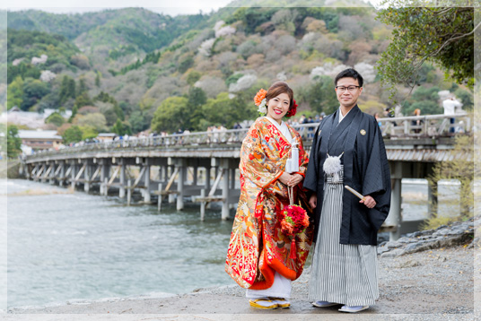 人気の嵐山での前撮り