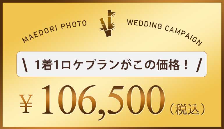 シーズンオフ前撮り2万円割引キャンペーンの適応価格