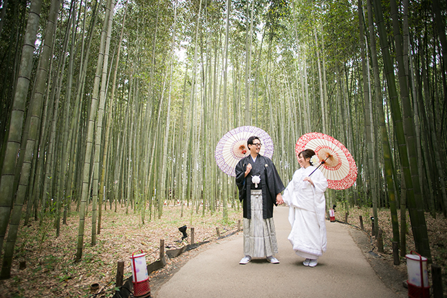嵐山・嵯峨野の竹林で前撮り
