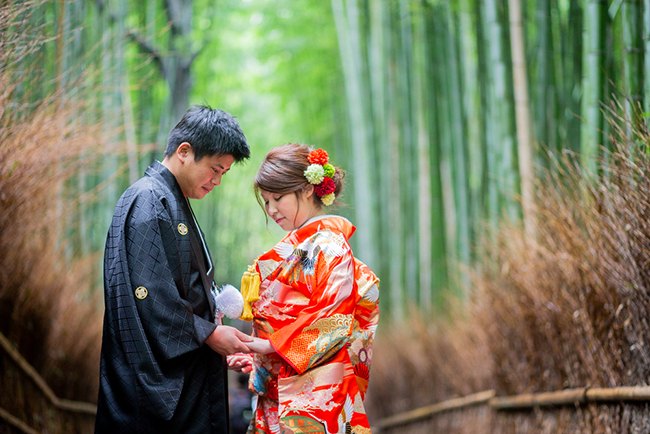 竹林と和装の組み合わせは最高ですね♪