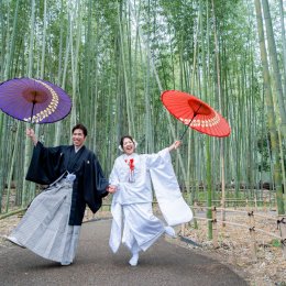 京都感溢れる竹林で和装前撮り！今ならお得です♪