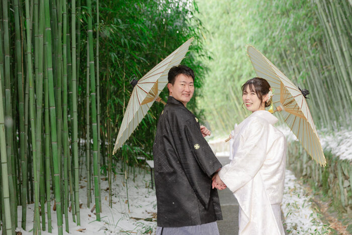 洛西竹林公園で和装前撮り