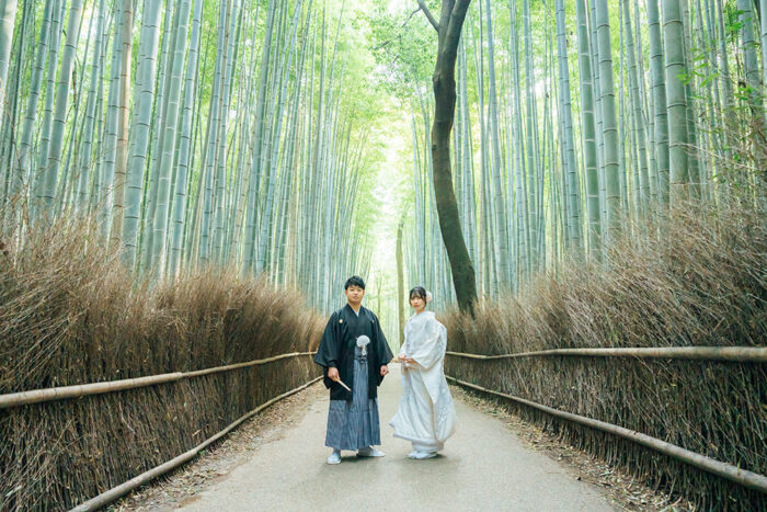 嵯峨野の竹林で和装前撮り