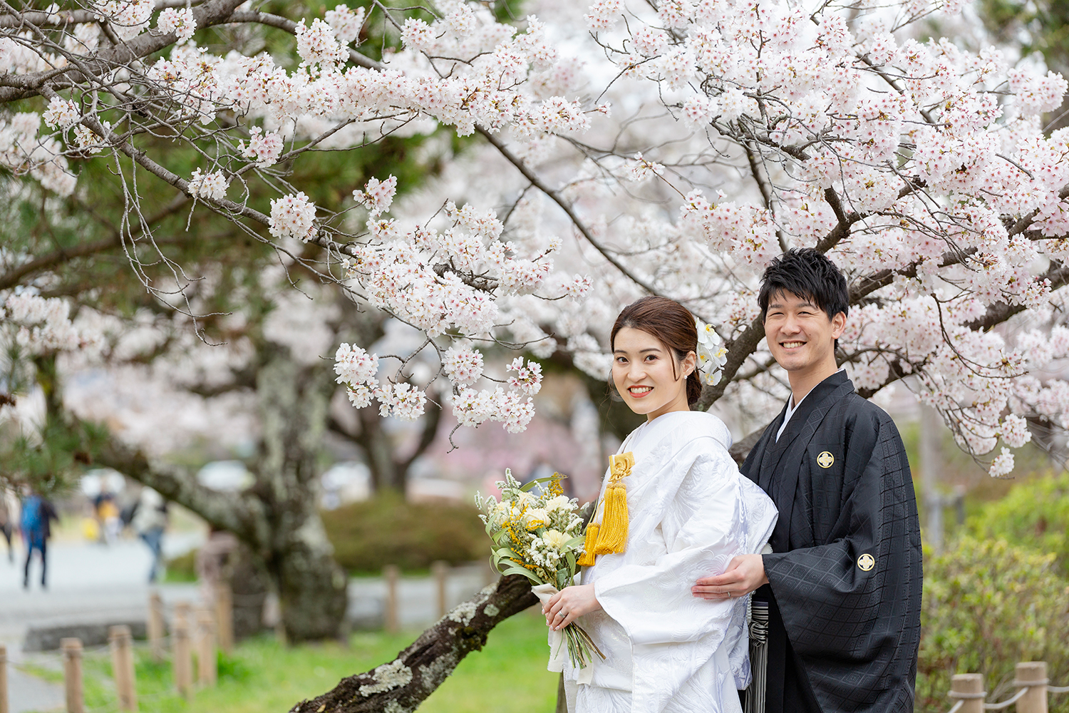 春の嵐山で和装前撮り
