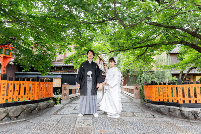 白無垢で祇園にて和装前撮り