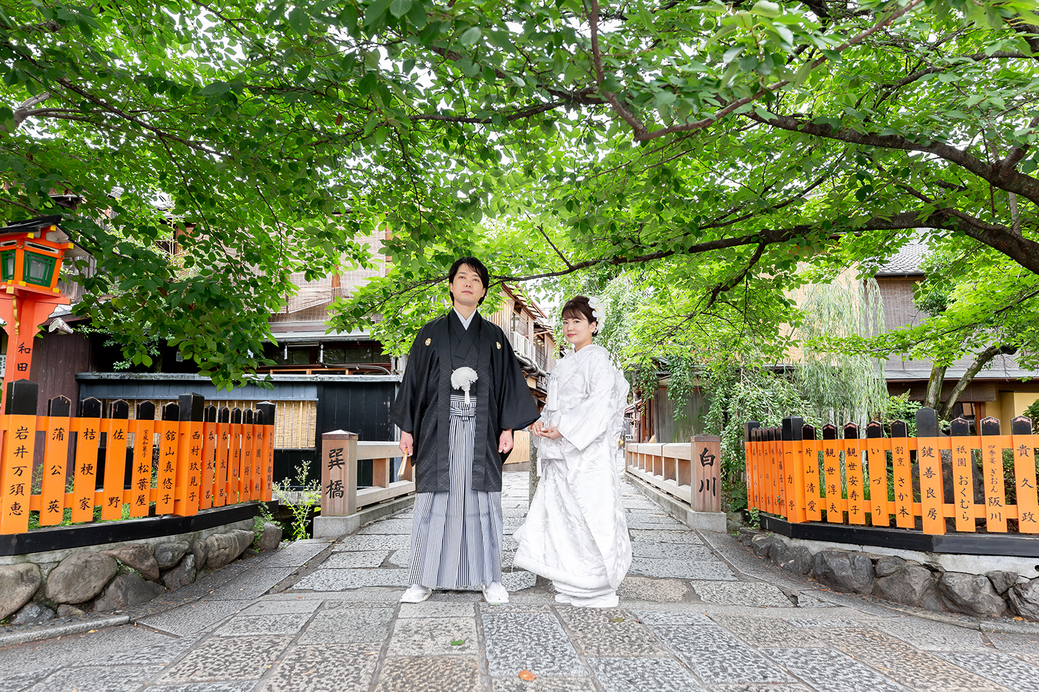 白無垢で祇園にて和装前撮り