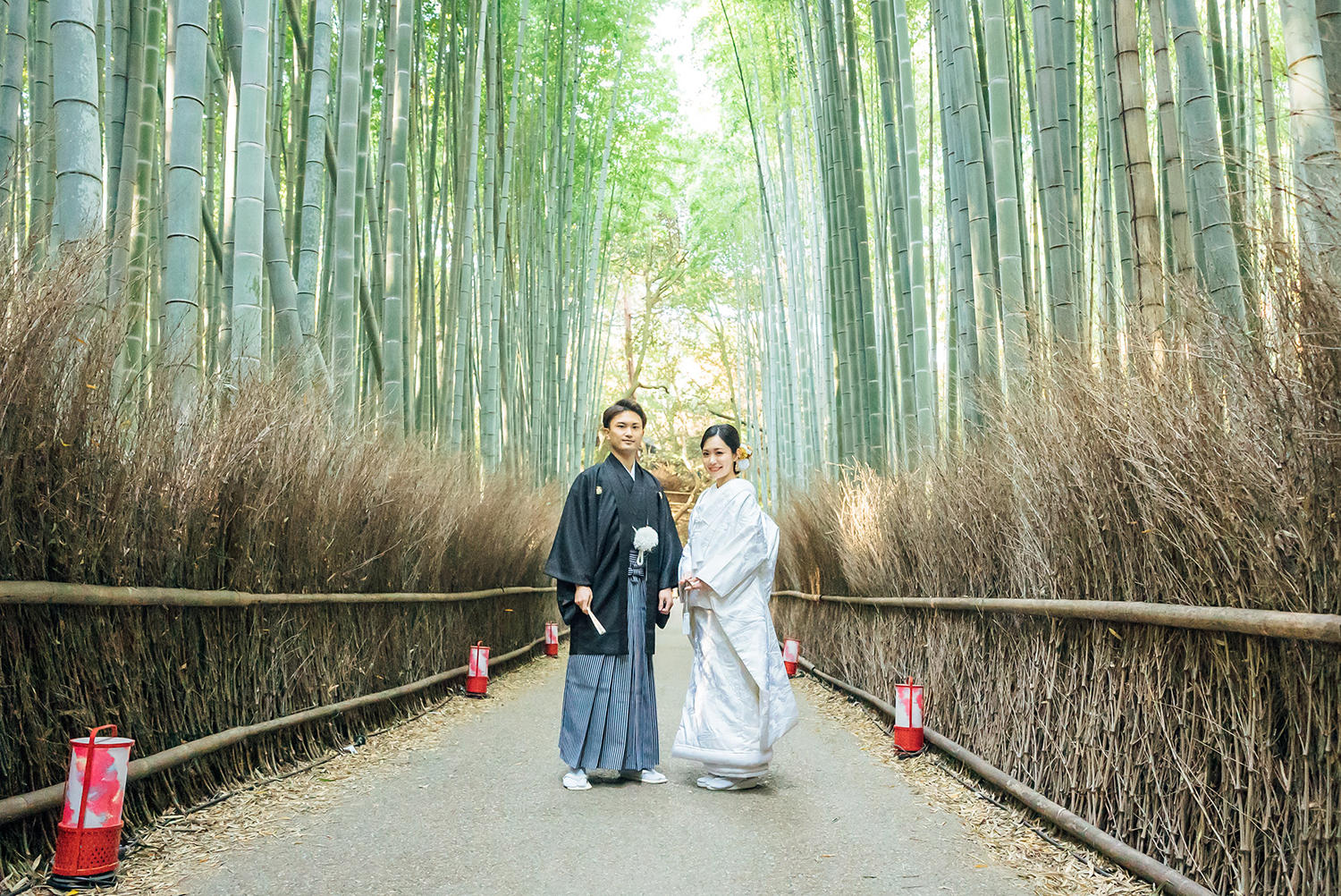 嵯峨野の竹林で和装前撮り