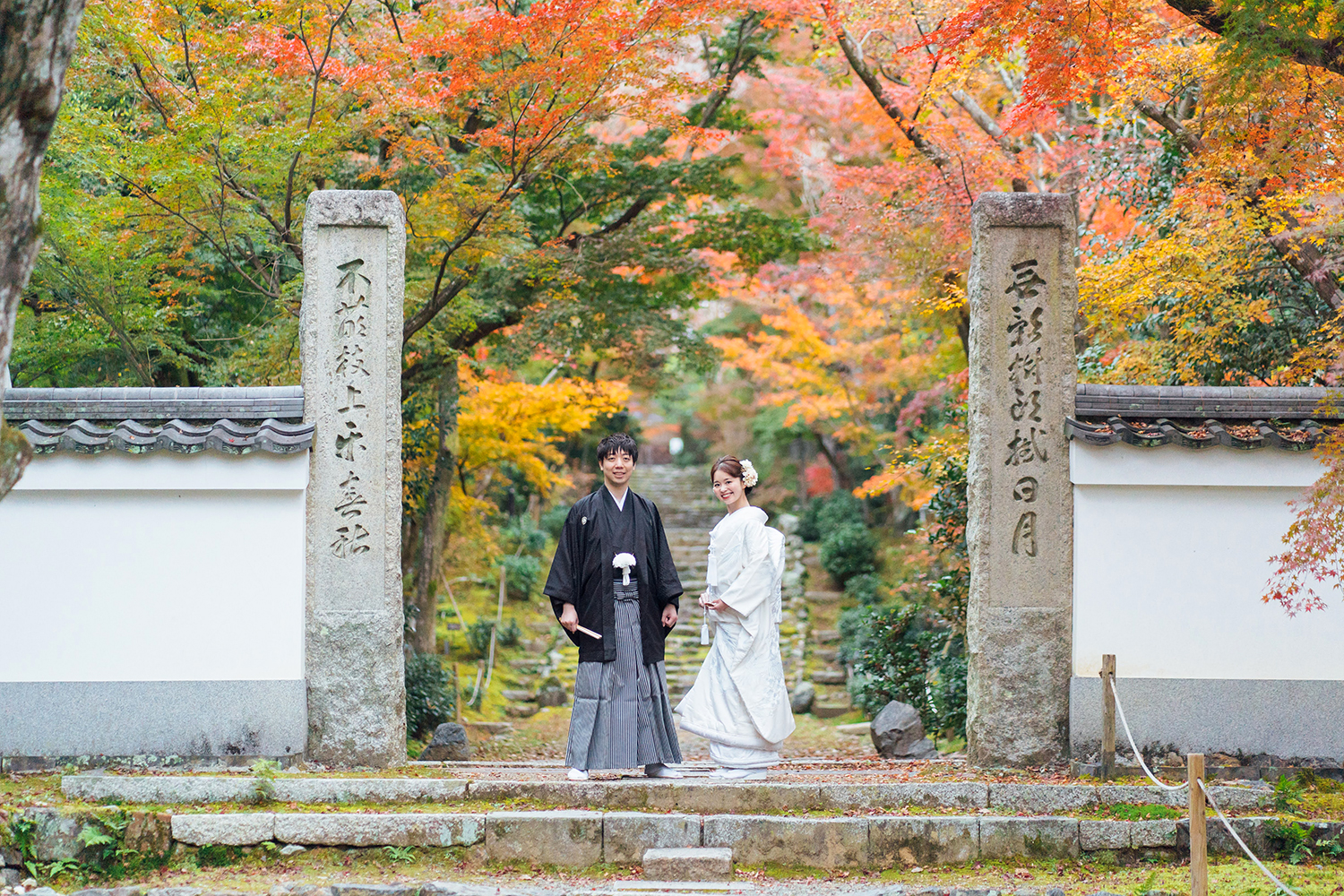 秋の浄住寺で和装前撮り
