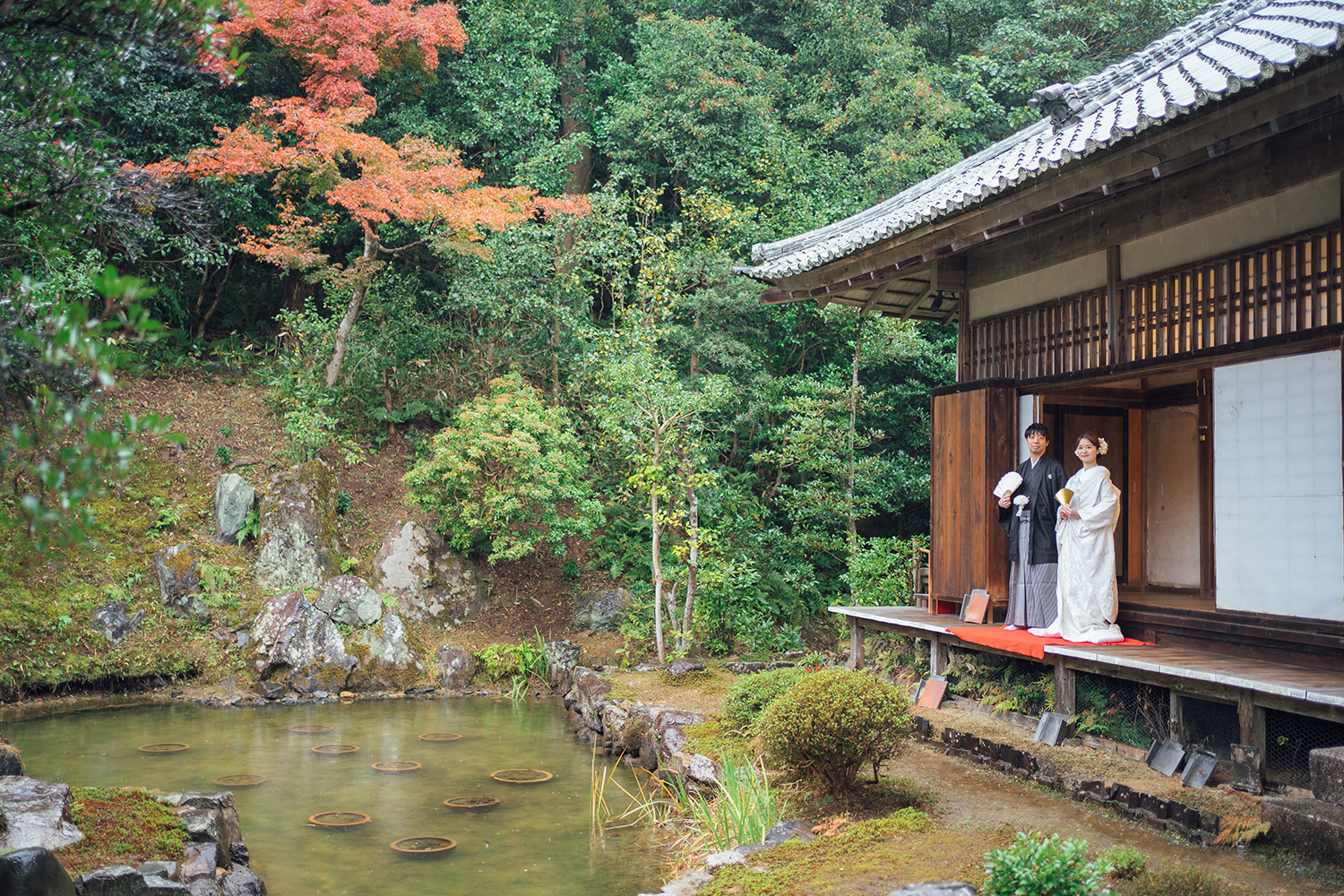 秋の浄住寺で和装前撮り