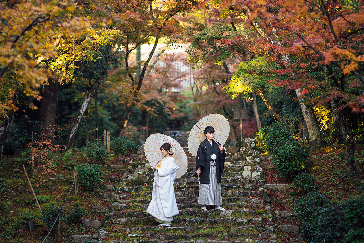 秋の浄住寺で和装前撮り