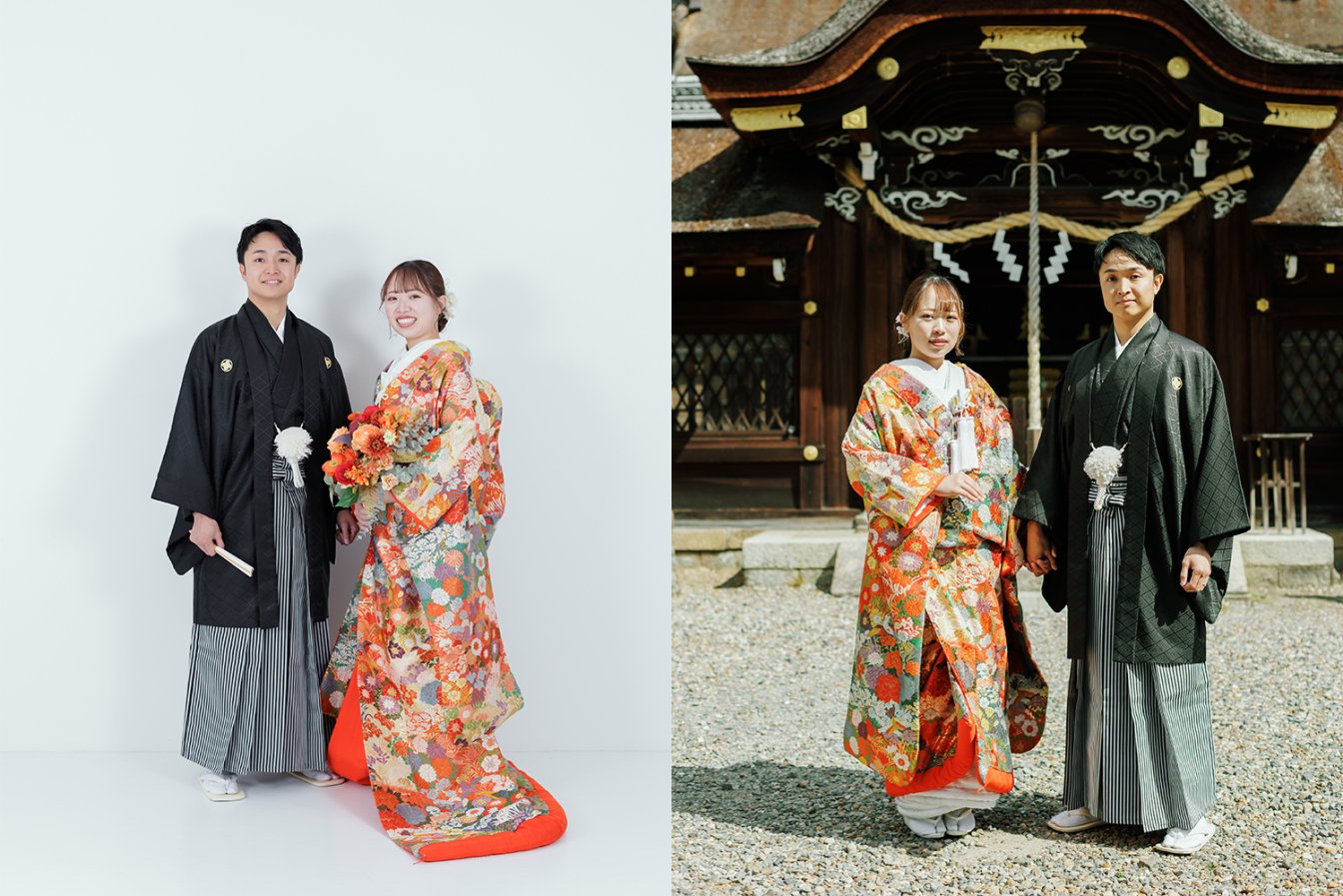 左右入れ替わって立つ新郎新婦さま
